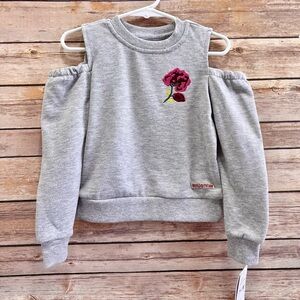 Hudson Sweatshirt Top Toddler Size 2T Gray Cold Shoulder Long Sleeve NWT